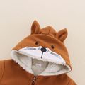 Toddler Boy/Girl Playful Fox Pattern Fleece Lined Hooded Jacket Brown image 2
