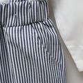 2 قطعة طفل رضيع نبيل ربطة القوس فيونكة من الأمام قميص طويل الأكمام ومجموعة سروال الحمالة مقلمة أبيض image 5