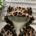 Toddler Girl/Boy Playful Ear Design Leopard Print Fluffy Fleece Coat Brown image 3
