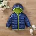 Baby Boy/Girl Thermal Lined Quilted Long-sleeve Hooded Zipper Winter Coat Deep Blue image 1