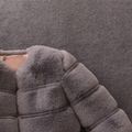 Toddler Girl Trendy Solid Color Fluffy Faux Fur Coat Grey image 3