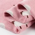 Comfy Lamb Print Knitted Baby Blanket Pink