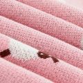 Comfy Lamb Print Knitted Baby Blanket Pink