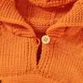 Halloween Pumpkin Knitted Long-sleeve Baby Hoodie Sweater Romper Orange