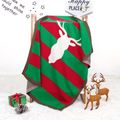 100% Cotton Christmas Elk Infant Stripe Knit Blanket Autumn Winter Baby Quilt Hold Blanket Green