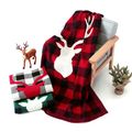 100% Cotton Christmas Elk Infant Plaid Knit Blanket Autumn Winter Baby Quilt Hold Blanket Green