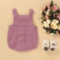 Baby Boy/Girl Solid Knitted Sleeveless Tank Top Button Romper Pink