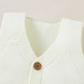 Baby Boy/Girl Owl Design Sleeveless Button Up Solid Knitted Vest White