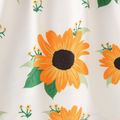Baby Girl Cami Knit Spliced Allover Sunflower Floral Print Dress Yellow
