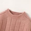 Baby Boy/Girl Solid Round Neck  Long-sleeve Knitted Pullover Sweater Pink image 5
