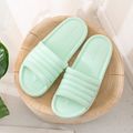 Unisex EVA Soft Home Flip Flops Comfortable Flat Slides Non-Slip Silent Indoor Adult Family Shower Slippers Light Green
