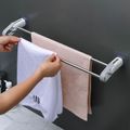 Multifunction Punch-free Stainless Steel Single Folding Towel Rack Kitchen Non-Perforated Hanging Rod Cabinet Door Rag Hanger White