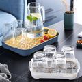 Home Living Room Kitchen Creative Rectangular Double-layer Drain Pan Fruit Vegetable Water Drain Racks Navy