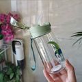 520ML Straw Water Cup Large-capacity Water Bottle with Scale Plastic Adult Sports Bottle Outdoor Portable Cup Light Green image 4