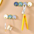 Wall Mounted Hooks Self Adhesive Viscose 4 Hooks for Purse Keys Glasses Small Objects Multi-color