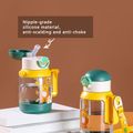 500ml bonito padrão de desenho animado para crianças garrafa de água de palha de plástico portátil e destacável garrafa de água com cordão Rosa image 5