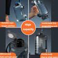 1500ML Gym Water Bottle with Motivational Time Marker and Handle Large Capacity Leak-proof Big Water Jug Black image 5