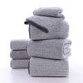 Coral Fleece Bathroom Face Towel Premium Quality Thick Washcloths Light Grey image 1