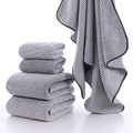Coral Fleece Bathroom Face Towel Premium Quality Thick Washcloths Light Grey image 2