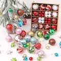 42-pack/44-pack Christmas Ball Ornaments Set with Stuffed Delicate Glittering Decorations for Xmas Tree Wreath Garland Decor Red image 4