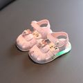 Toddler Soft Sole Non-slip Bow Decor Luminuous Sandals Pink image 2
