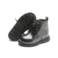 Toddler / Kid Side Zipper Lace Up Front Black Boots Black image 1