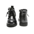 Toddler / Kid Side Zipper Lace Up Front Black Boots Black image 3