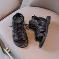 Toddler / Kid Soft Sole Black Gladiator Sandals Black image 3