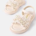 Toddler / Kid Faux Pearl Decor Sandals White image 2