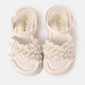 Toddler / Kid Faux Pearl Decor Sandals White image 1