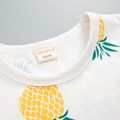 2pcs Baby Boy 95% Cotton Short-sleeve Pineapple Print Tee and Solid Shorts Set Yellow image 2