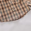 2pcs Baby Bow Tie Long-sleeve Plaid Shirt and Corduroy Pants Set Brown