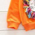 2-piece Toddler Boy Lion Pattern Tassel Design Pullover Sweatshirt and Pants Set Orange