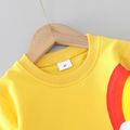 2-piece Toddler Boy Rainbow Cloud Sun Print Pullover and Denim Jeans Set Yellow