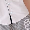 2pcs Toddler Boy Gentleman Suit, Lapel Collar Bow tie Design Shirt and Letter Print Pants Set White