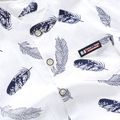 2pcs Baby Boy 95% Cotton Short-sleeve All Over Feather Print Button Up Shirt and Solid Shorts Set White image 1