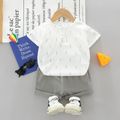 2pcs Baby Boy 100% Cotton Allover Tree Print Short-sleeve Tee & Shorts Set Grey image 1