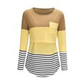 Casual Color Blocked Long-sleeve Nursing Top Yellow image 4