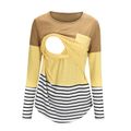 Casual Color Blocked Long-sleeve Nursing Top Yellow image 1