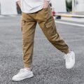 Kid Boy Trendy Casual Pocket Side Cargo Pants Khaki