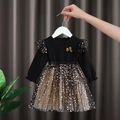 Baby / Toddler Trendy Stars Mesh Dress Black image 1