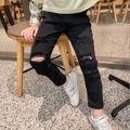 Toddler Girl/Boy Black Ripped Denim Jeans Black image 1