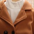 Toddler Girl/Boy Lapel Collar Double Breasted Coat Khaki