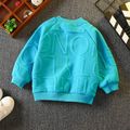 Toddler Boy/Girl Letter Textured Solid Pullover Sweatshirt Blue