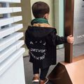 Toddler Boy/Girl Letter Print Reversible Hooded Trench Coat Khaki image 2