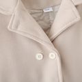 Toddler Boy Lapel Collar Button Design Longline Overcoat Beige image 4