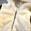 Toddler Boy/Girl Animal Penguin Pattern Colorblock Fuzzy Coat Black/White