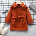 Toddler Boy Classic Double Breasted Lapel Collar Blend Coat Brown image 1