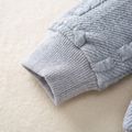 Kid Boy Solid Color Letter Textured Pullover Sweatshirt Grey image 4