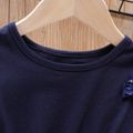 Toddler Girl Sweet Stars Pattern Ombre Mesh Overlay Dress Dark Blue image 4